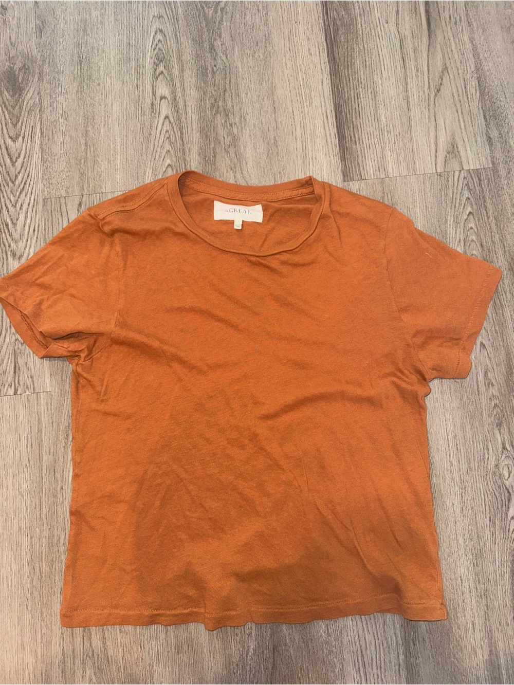 THE GREAT. Women's Short Sleeve Crew Tee in Rust